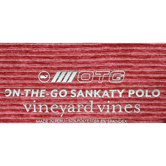 Vineyard Vines On The Go Shirt Sankaty Polo Mens 2XL Red Stripes Stretch Rugby